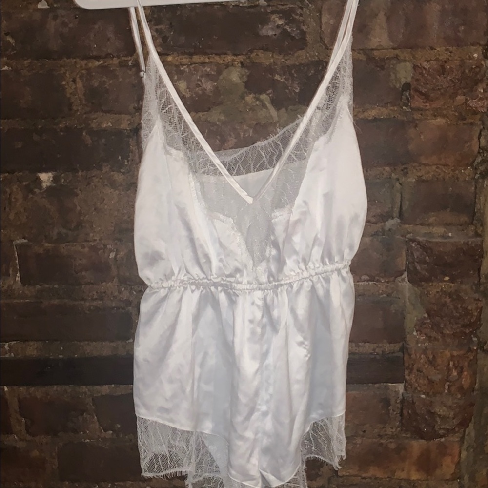 WHITE SILK BODY SUIT
